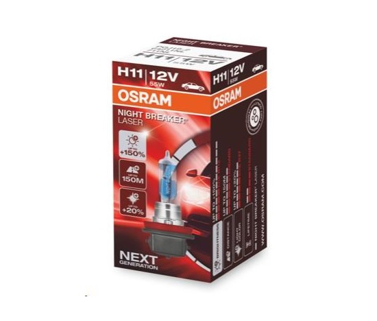 OSRAM autožárovka H11 NIGHT BREAKER® LASER 12V 55W PGJ19-2 (Duo-Box)
