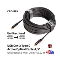 Club3D Kabel USB 3.2 typ C Gen2, aktivní, (M/M), 20m, optický, aktivní, unidirectional, A/V