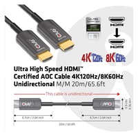 Club3D Kabel prodlužovací Ultra Rychlý HDMI™ Certifikovaný AOC kabel 8K60Hz (M/M), 4K120Hz, 20m, černá
