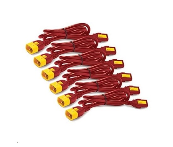 APC Power Cord Kit (6 ea), Locking, C13 TO C14, 0.6m, Red