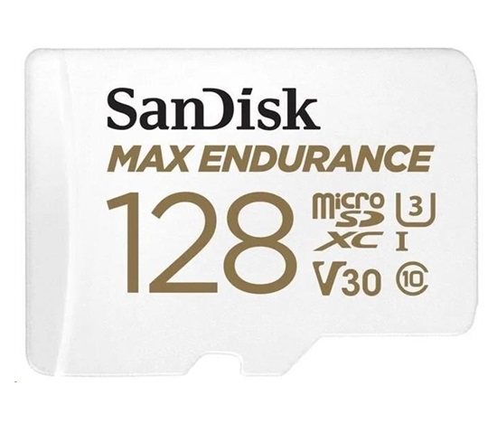 SanDisk MicroSDHC karta 128GB MAX Endurance + adaptér, 60,000 hodin
