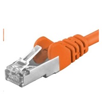 PREMIUMCORD Patch kabel CAT6a S-FTP, RJ45-RJ45, AWG 26/7 5m oranžová