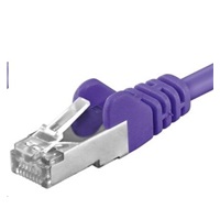 PREMIUMCORD Patch kabel CAT6a S-FTP, RJ45-RJ45, AWG 26/7 5m fialová