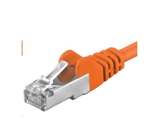 PREMIUMCORD Patch kabel CAT6a S-FTP, RJ45-RJ45, AWG 26/7 0,25m oranžová