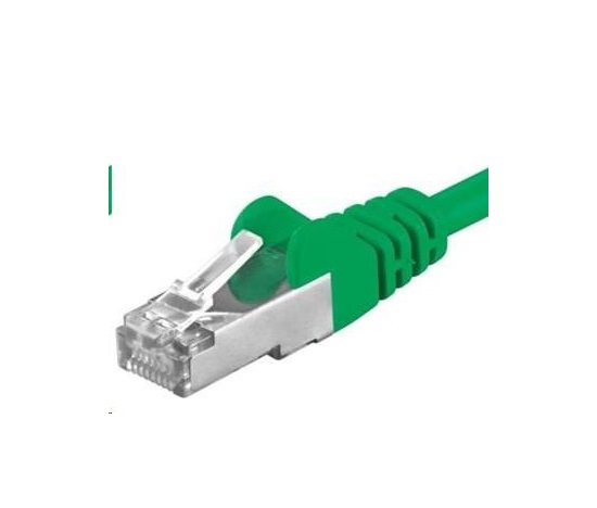 PREMIUMCORD Patch kabel CAT6a S-FTP, RJ45-RJ45, AWG 26/7 0,25m zelená