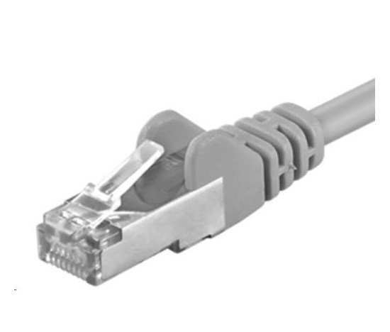 PREMIUMCORD Patch kabel CAT6a S-FTP, RJ45-RJ45, AWG 26/7 0,5m šedá