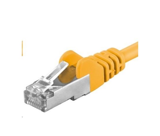 PREMIUMCORD Patch kabel CAT6a S-FTP, RJ45-RJ45, AWG 26/7 0,5m žlutá