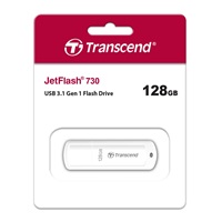 TRANSCEND Flash Disk 128GB JetFlash®730, USB 3.1 (R:80/W:25 MB/s) bílý