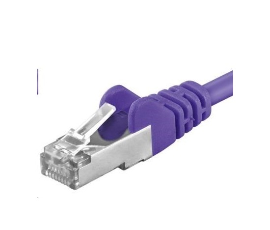 PREMIUMCORD Patch kabel CAT6a S-FTP, RJ45-RJ45, AWG 26/7 2m fialová