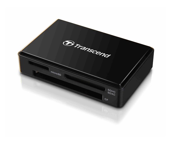 TRANSCEND Card Reader F8 + USB kabel, USB 3.0, Black