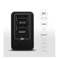 AXAGON ACU-DS16, SMART nabíječka do sítě 16W, 2x USB-A port, 5V/2.2A + 5V/1A