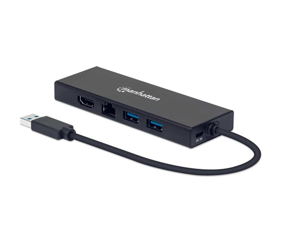 MANHATTAN adaptér USB-A to HDMI/VGA multi-dock, černá, Retail Box