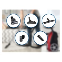 Orava Volcano vysavač, 600 W, sáčkový, objem 4 l, ECO motor, 68 dB, akční rádius 9 / 6 m, červená