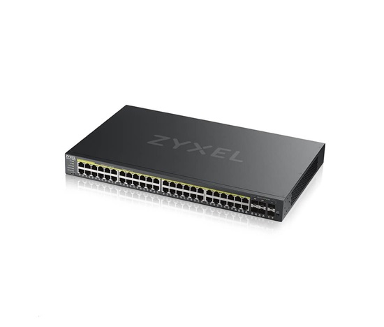 Zyxel GS2220-50HP 50-port L2 Managed Gigabit PoE Switch, 44x gigabit RJ45, 4x gigabit RJ45/SFP, 2x SFP, PoE 375W