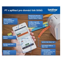 BROTHER tiskárna štítků PT-P300 - 12mm, pásky TZe, BT, iOS 9, Android 4.1 a vyšší, Apple MFi, BT ver 2.1, 20mm/s