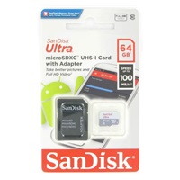 SanDisk MicroSDXC karta 64GB Ultra (80MB/s, Class 10, Android) + adaptér