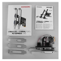AXAGON PCEA-PSN, PCIe řadič - 1x paralelní (LPT) + 2x sériový port (RS232) 250 kbps, vč. LP