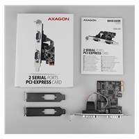 AXAGON PCEA-S2N, PCIe řadič - 2x sériový port (RS232) 250 kbps, vč. LP