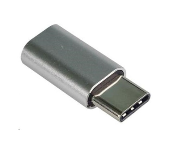 PREMIUMCORD Adaptér USB 3.1 C/male - USB 2.0 Micro-B/female, stříbrný