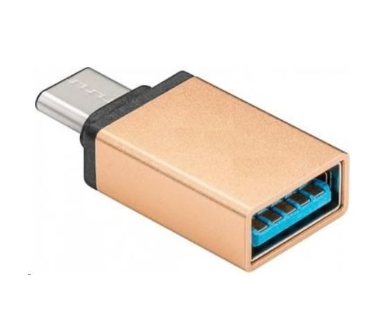 PREMIUMCORD Adaptér USB 3.1 C/male - USB 3.0 A/female, zlatý, OTG