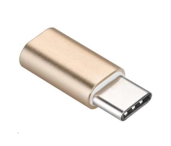 PREMIUMCORD Adaptér USB 3.1 C/male - USB 2.0 Micro-B/female, zlatý