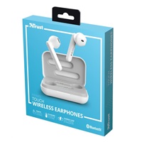 TRUST sluchátka Primo Touch Bluetooth Wireless Earphones - white