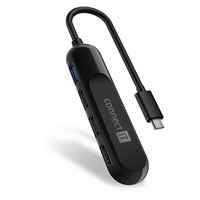 CONNECT IT USB-C hub USB 3.0, externí, černý
