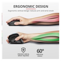 TRUST ergonomická Myš Voxx Rechargeable Ergonomic Wireless Mouse