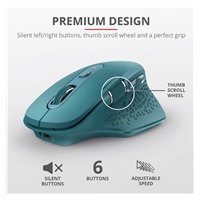 TRUST bezdrátová Myš Ozaa Rechargeable Wireless Mouse - blue