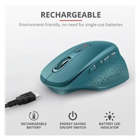 TRUST bezdrátová Myš Ozaa Rechargeable Wireless Mouse - blue