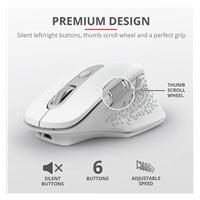 TRUST bezdrátová Myš Ozaa Rechargeable Wireless Mouse - white