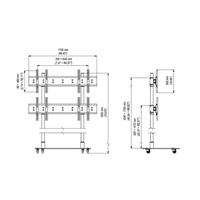 Pojízdný stojan na 4 TV 37"-55" s nosností 160kg, EDBAK TR6-22