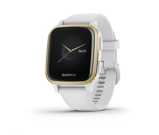Garmin GPS sportovní hodinky Venu Sq, LightGold/White Band