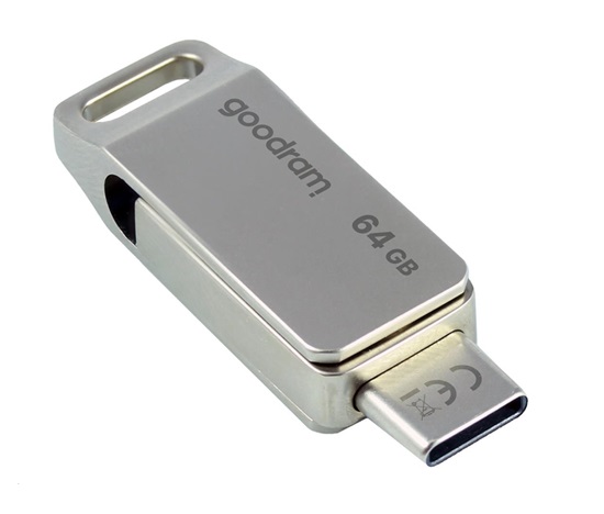 GOODRAM Flash Disk 64GB ODA3, USB 3.2, stříbrná