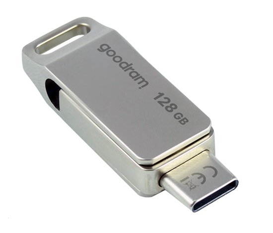 GOODRAM Flash Disk 128GB ODA3, USB 3.2, stříbrná