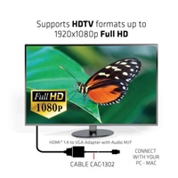 Club3D Adaptér HDMI 1.4 na VGA (M/F), Active with audio