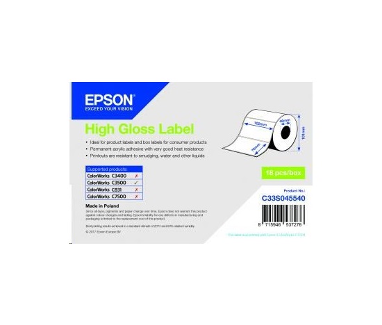 Epson label roll, normal paper, 102x76mm