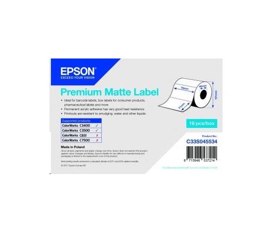 Epson label roll, normal paper, 76x51mm