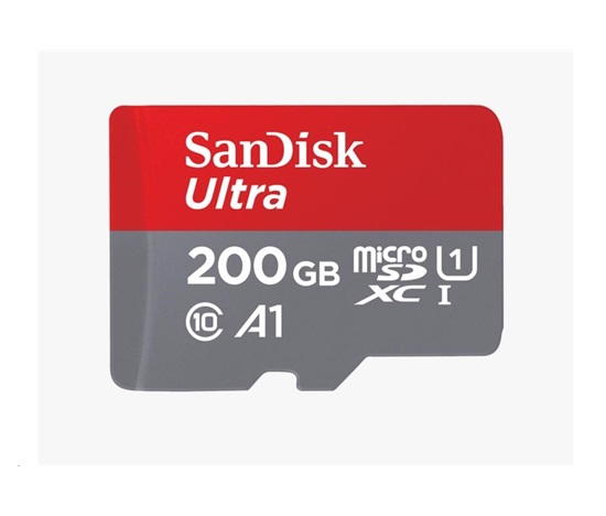 SanDisk MicroSDXC karta 200GB Ultra (120 MB/s, A1 Class 10 UHS-I, Android) + adaptér