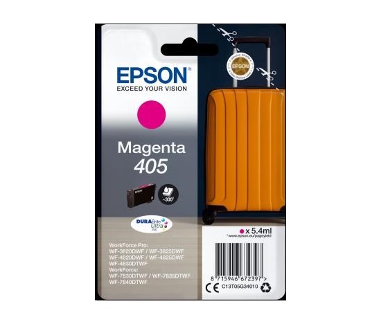 EPSON ink Singlepack Magenta 405 Durabrite Ultra, BAR 300 stran