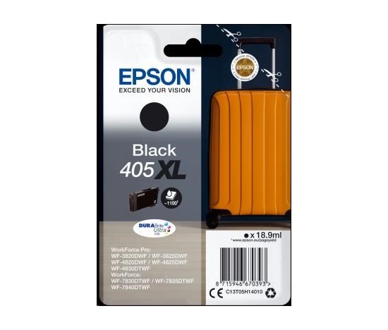 EPSON ink čer Singlepack Black 405XL Durabrite Ultra, ČB 1100 stran