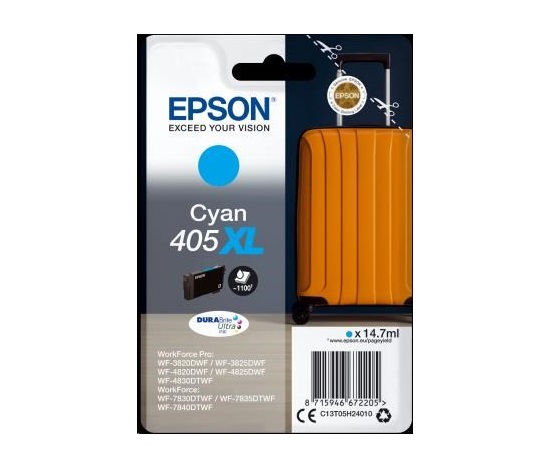 EPSON ink Singlepack Cyan 405XL Durabrite Ultra, BAR 1100 stran