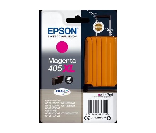 EPSON ink Singlepack Magenta 405XL Durabrite Ultra, BAR 1100 stran