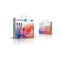 CONNECT IT Wirez 3in1 USB-C & Micro USB & Lightning, 1,2 m