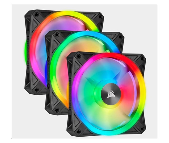 CORSAIR ventilátor QL Series QL120 RGB LED, 3x 120mm, 26dBA, Lighting Node CORE