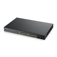 Zyxel GS1900-24HP v2 26-port Gigabit Web Smart PoE Switch, 24x gigabit RJ45, 2x SFP, PoE budget 170W