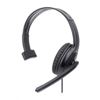MANHATTAN Sluchátka s mikrofonem Mono USB Headset, černá