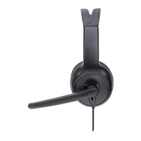 MANHATTAN Sluchátka s mikrofonem Mono USB Headset, černá