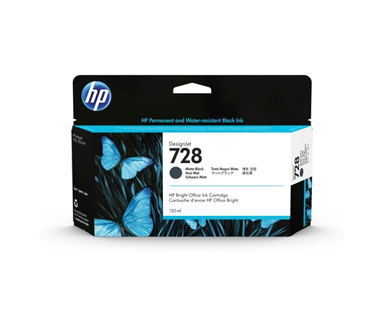 HP 728 130-ml Matte Black DesignJet Ink Cartridge