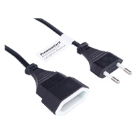 PREMIUMCORD Kabel síťový 230V, prodlužovací dvojvidlice,  2m